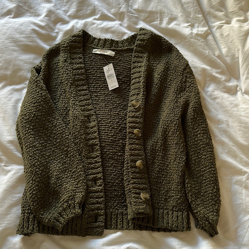 Loft Olive Green Cardigan